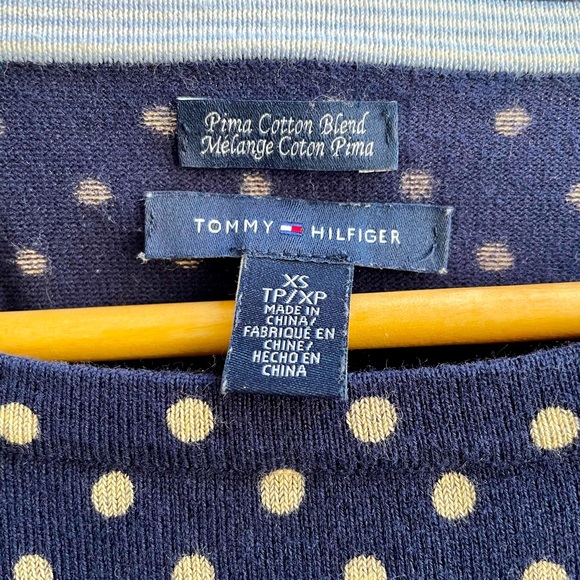 Tommy Hilfiger Navy Polka Dot Sweater 🧵🟡 - Picture 4 of 5